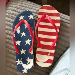 Patriotic Flip Flops with Stars and Stripes